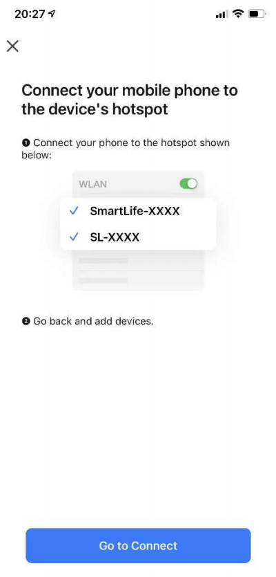connect your mobile phonw to the devices' hotspot