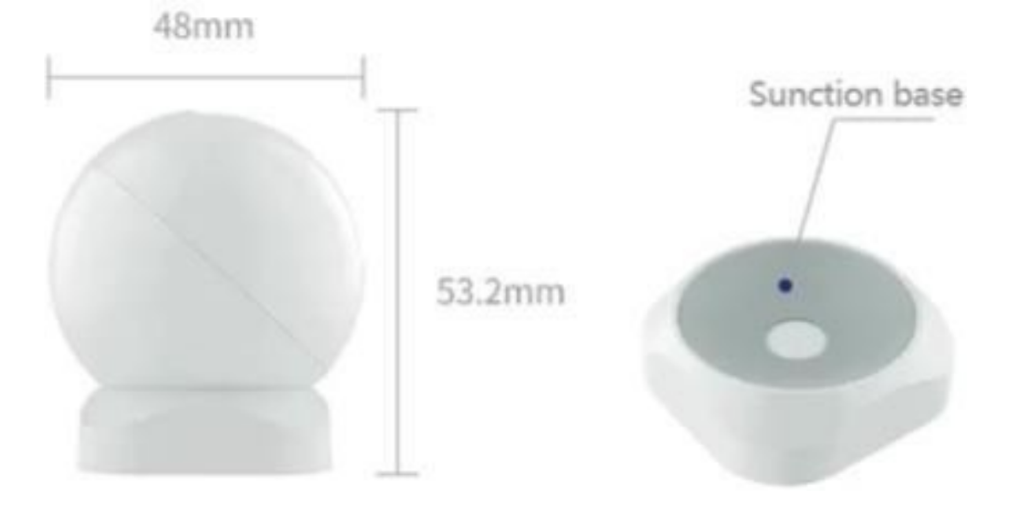 dimension of pir sensor with suction base