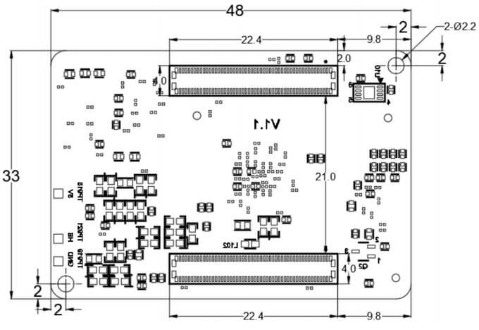 dsom 170n imx93 dimensions bottom