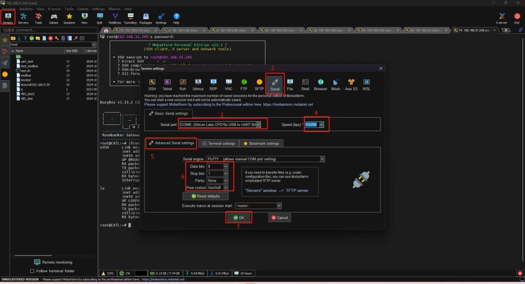 dsgw 560 serial port settings